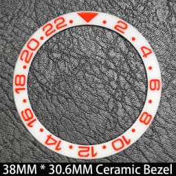 Sloping 38mm * 30.6mm Ceramic/Aluminum Blue Luminous Bezel GMT and Diving Watch Insert Fit for 40mm Watch Case Replacement Watch