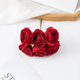 6Pcs Artificial Flowers Wedding Mini Bouquet Wreath Scrapbooking for Home Christmas Decor Diy Holiday Accessories Silk Tea Rose