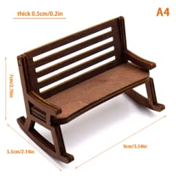 1:12 Dollhouse Mini Park Table Chair Miniature Bench Stool Rocking Chair Dolls House Furniture Accessories Kids Pretend Play Toy