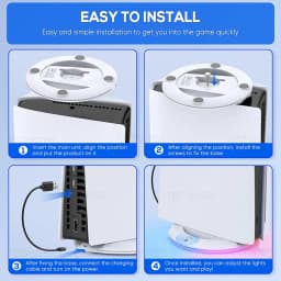 Vertical Cooling Stand with RGB Light for PS5 Slim Disc/Digital Edition Console Anti-Slip Base Bracket Holder for PS5 Accessorie