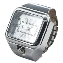 Hot Selling Creative Roman Numeral Scale Ring Quartz Alloy Shell Finger Square Watch Dial For Couples