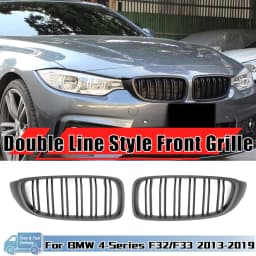 XVIP Diamonds Style Front Bumper Racing Grill For BMW 4 Series F32 F33 F36 M3 F80 M4 F82 12-19 Dual-Slat Gloss Black Accessories