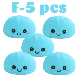 2026 New Luminous Colored Steamed Dumpling Squishy Toy, Soft Silicone Decompression LED Night Light, Glowing Squeeze Lamp for An