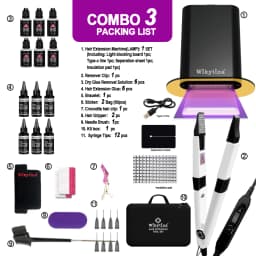 Wikytina V Light UV Light Hair Extension Kit Tools Set, Combo, UV Glue Remover Machine - Premium Salon Styling Tools Set Upgrade
