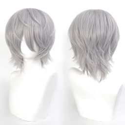 35cm Short Black Spiky Cosplay Wig Pre-Teased Crown Heat Resistant Synthetic Wig Layered Flipped-out Universal Anime Wig