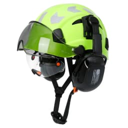 Safety Helmet With Visors Built In Goggles Earmuff Noise Reduction Stickers For Engineer ABS Hard Hat ANSI Industrial Work Cap