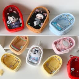 10cm Plush Doll Storage Bag Cartoon K-Pop Figure Hanging Pouch Doll Carrier Ita Bag Students Transparent PVC Backpack Pendants