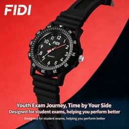 Unisex Student Quartz Watch Silicone Strap Large Number Dial Waterproof Sports Wristwatch for Teen Boys Girls School Daily Wear
