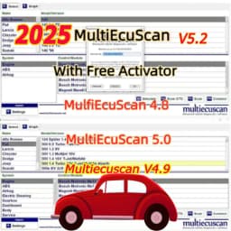 New Multiecuscan V4.8&4.9&5.2 For Fiat/Chrysler/Dodge/Jeep/Suzuki Scanner Software 4.8+ ELM327+Flat adapter Registered Unlimite