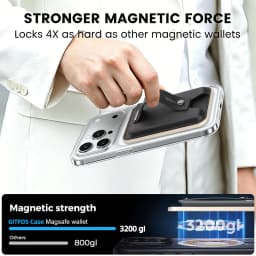 GITFOS MagSafe Card Holder Stand Wallet, 2in1 Magnetic Slim Wallet for iPhone 17/16/15/14/13/12, 7 Colors