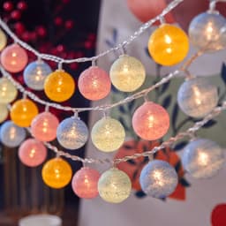 4CM Cotton Ball Light String Garland Fairy Lamp LED Holiday Wedding Party Home Bed Decoration Battery box Valentine's Day