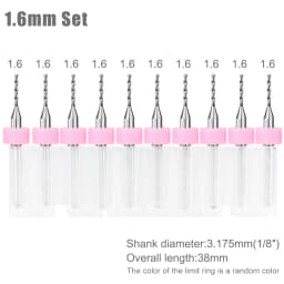 XCAN 10pcs 0.1-3.175mm PCB Drill Bit 3.175 Shank Micro Carbide Drill Bit Set For Printed Circuit Board Wood Modeling