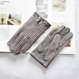 Women's Thin Sheepskin Motorcycle Riding Gloves Touch Screen Genuine Leather Spring and Autumn Sun Protection Driving Gloves
