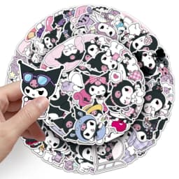 (50 Pieces) Cute Kuromi Cartoon Sticker Pack Waterproof DIY Laptop Phone Case Kawaii Sanrio Anime Stickers Decals