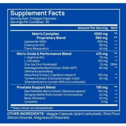 NAD+ Capsule for Men with Resveratrol CoQ10 & Zinc Nutrition Supplement Cellular Energy Antioxidant Support 60 Count Per Bottle