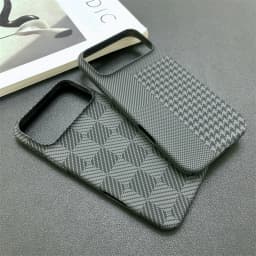 Carbon Fiber Pattern Chessboard Style Phone Case for iPhone 17 Pro Max 16 15 14 13 Contrast Clash Color Ultra Thin Bumper Cover
