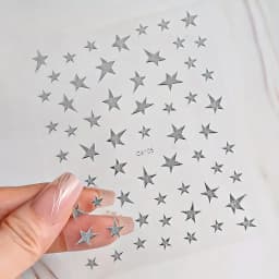 1/4 PCS 3D Metal Silver Golden Starburst Nails Stickers Manicure French Nail Art Decoration Decal Y2K Nail Art Tips Nail Charm