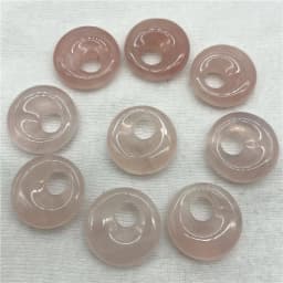 18mm Natural Gem Stone Quartz Crystal Amethyst Donut Charm Beads Pendant For Diy Jewelry Making Necklace Accessories 10pcs
