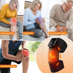 Smart Vibration Massage Knee Pad Heating Wrap Belt Larger Thermal Area Joint Muscle Relaxation Brace Hot Compress Knee Massager