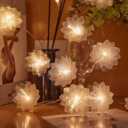 Christmas Fairy String Lights Battery Powered LED Fiber Optic Flower Garland for Xmas Tree Home Wedding Party Holiday Decoration