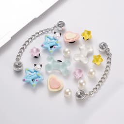 Shoe Charms for Clogs Silver Color DIY Accessories Cute & Edgy Butterfly Pearl Chains Flower Animals Decor Fashion For Sandals