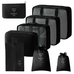 8Pcs Travel Organizer Set Portable Folding Suitcase Packing Cubes for Clothes Shoes Tidy Pouch Luggage Storage Bags