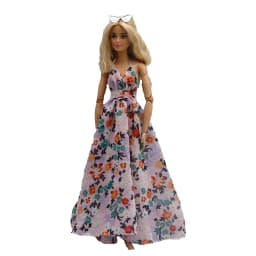 New 30cm 1/6 Sling backless floral Chiffon maxi irregular hem dress Accessories Clothes for B.Doll 11.5" Fashion Doll