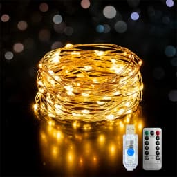 USB Fairy Lights Remote Control Copper Wire String Light 8 Modes Twinkle Flash Steady for Bedroom Wedding Festival Decor