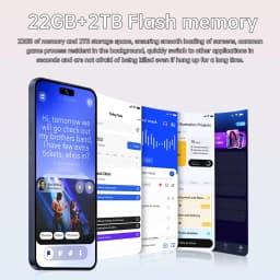 K-Touch NEW 15T Pro Mobile Phones Face Unlocked Smartphone 7.3 Inch Android Cell Phone 16+48MP 5G Dual Card Dual Standby 7800mAh Global Version Cellphones For Men Women