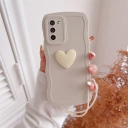S 24 23 22 21 Love Heart Wavy Silicone Case For Samsung Galaxy S23 S21 S20 Fe S24 S22 Plus Ultra S10 S9 Lanyard Cover Note 20 10