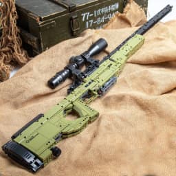 2 Creative AWM Sniper Rifle Barrett AKM Building Blocks, M24 Military Ornaments Series Modle Set Boy Adult Toys Birthday Gifts