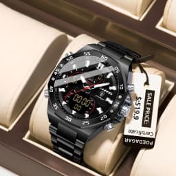 POEDAGAR New Men Clock LED Luminous Waterproof Week Date Military Man Wristwatch Electronic Stainless Steel Quartz Men's Watches