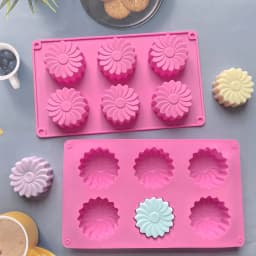 6 Cavity Silicone molds Flower Soap Mold DIY Handmade Soap Mold Handmade Chocolate Biscuit Cake Decoration for Baking Mold Craft
