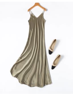 TAJIYANE 100% Mulberry Silk 21 Mommes Long Dresses Woman Summer 2025 New Satin Slip Dress Many Colors Ladies Clothes платье