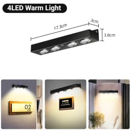 4/8LED Solar Outdoor Waterproof Wall Light with Lens Super Bright Garden Decoration Solar Signboard Lights Doorplate Lamp