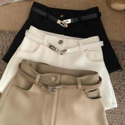 Khaki Elastic Casual Shorts Women's Spring Summer New Style Hot Girl High Waist Slimming Leg Lengthening A-Line Shorts
