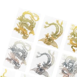 Creative dragon Phoenix metal transfer sticker Gold and silver tiger knife dragon pattern personality DIY decorative stickers