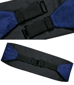 Mens Paisley Cummerbund 4pcs Set, Bow Tie Pocket Square Cufflinks Included, Ideal For Groom Wedding Banquet Formal Occasions