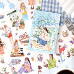 Mr. Paper 20pcs/Pack Cute Character PET Sticker Book for DIY Journal Phone Case Scrapbook Envelope Greeting Card Calendar