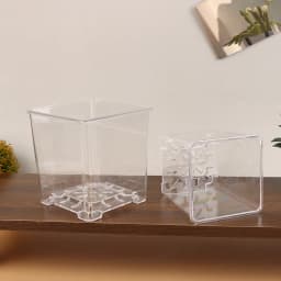1Pc S/M/L Highly Transparent Flower Pot Plant Nursery Pots Acrylic Orchid Decorative Square for Plants Garden Orchids