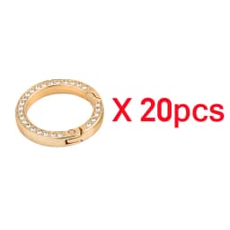 5-30pcs Bling Rhinestone Spring O-Rings round Hooks Clip Carabiner Buckle for DIY Keyrings Handbag Purse Car Keychain Accessory