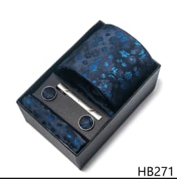 High Grade Holiday Gift Box Brand 8 cm Blue Paisley Tie Handkerchief Cufflink Set Men Necktie Clothing Accessories Birthday Gift
