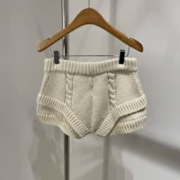 New autumn and winter collection retro knitted woolen shorts slimming and form-fitting casual shorts for women to wear outside