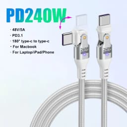 AUFU 240W USB C to USB Type C Cable for MacBook Pro Quick Charge 3.1 PD Fast Charging Cable for Samsung Xiaomi POCO Charge Cable