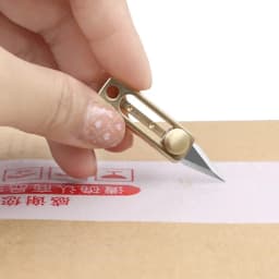 Mini Brass Stainless Steel Knife Portable Utility Knife Survival Safety Knife Keychain Pendant Small Tool Envelope Bottle Opener