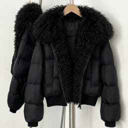 OFTBUY Female New Winter 90 Duck Down Jacket Women Real Lamb Fur Coat Short Warm Natural Fur Clothing Fashion Puffer Outerwear