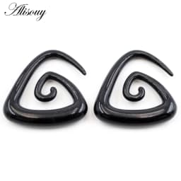 Alisouy 2pcs 1.6-10mm Irregul Triangle Acrylic Spiral Ear Tunnels Plugs Expander Stretcher Earrings Gauges Body Piercing Jewelry