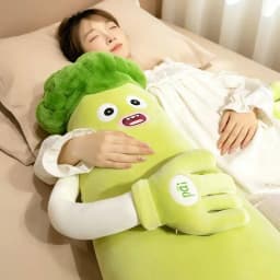 Broccoli Eggplant King Sleep Pillow Heated Pat Hug Pillow Plush Toy Patting And Soothing Eggplant Sleep Accompany Comfort Gift
