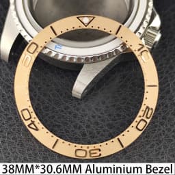 Sloping 38mm * 30.6mm Ceramic/Aluminum Bezel GMT and Diving Watch Insert Fits for 40mm Men's Watch Case Bezel Replacement Insert