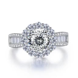 JoyceJelly 2ct Royal Blue Moissanite Ring for Cham Lady Round 8H8A Cut VVS1 Moissanite Diamond Dating Wedding Party Jewerly Gift